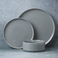Famiware Plates and Bowls Set, 12 Pieces Dinnerware Sets, Dishes Set for 4, Cinnamon Brown Home & Garden > Kitchen & Dining > Tableware > Dinnerware famiware Dark Gray G  
