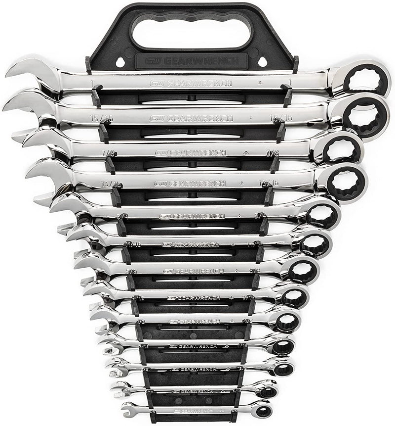 GEARWRENCH 16 Pc. 12 Point Ratcheting Combination Metric Wrench Set - 9416, Silver Sporting Goods > Outdoor Recreation > Fishing > Fishing Rods GEARWRENCH 13 Piece SAE Wrench 