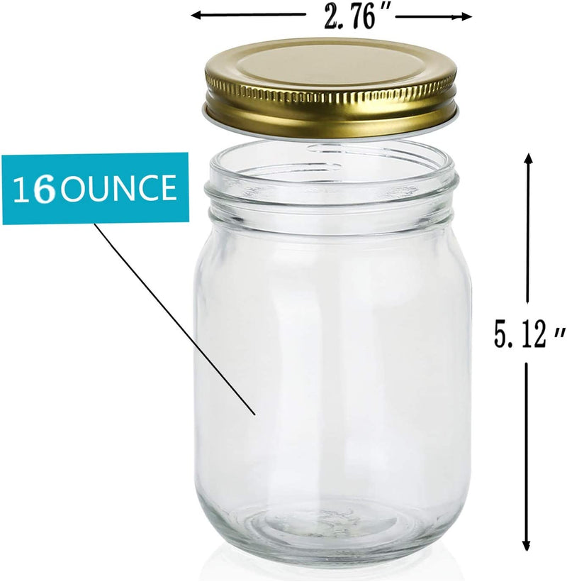Encheng 16 Oz Glass Jars with Lids,Wide Mouth Ball Mason Jars for Storage,Canning Jars for Pickles,Herb,Jelly,Jams,Honey,Dishware Safe,Set of 15 … Home & Garden > Decor > Decorative Jars Encheng   