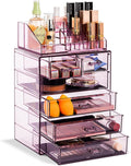 Sorbus Clear Cosmetic Makeup Organizer - Make up & Jewelry Storage, Case & Display - Spacious Design - Great Holder for Dresser, Bathroom, Vanity & Countertop (4 Large, 2 Small Drawers) Home & Garden > Household Supplies > Storage & Organization Sorbus Purple 4 Large, 2 Small Drawers 