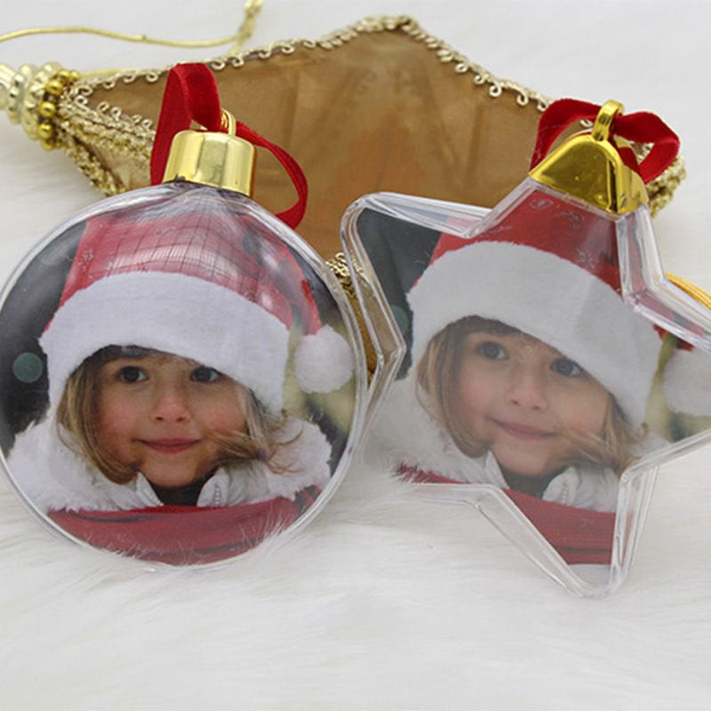 New Christmas Transparent Photo Frame Five-Star Ball Christmas Decorations Xmas Holiday Party Valentine'S Day Tree Hanging Decor for Home DIY Party Kids Gifts Home & Garden > Decor > Seasonal & Holiday Decorations Maynos   