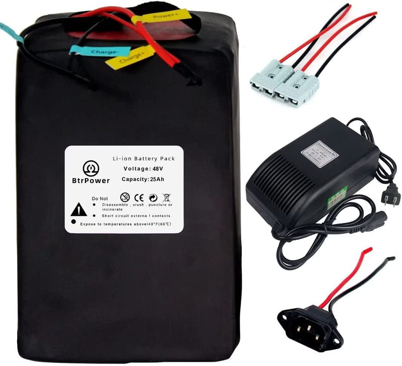 Btrpower 36V 48V 52V 60V 72V Ebike Battery 10AH 15AH 20AH 30AH Lithium Battery Pack for 250W 750W 1000W to 3500W Bafang Voilamart AW Ancheer and Other Motor Sporting Goods > Outdoor Recreation > Cycling > Bicycles BtrPower 48v 25ah  