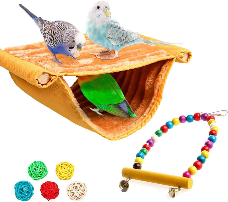 Petlex Bird Nest for Cage Winter Warm Bird House Bird Hanging Hammock Parrots Plush Hut Parakeet Cage Accessories for Budgies Parakeets Cockatiels Lovebird Cockatoo and Other Small Animals