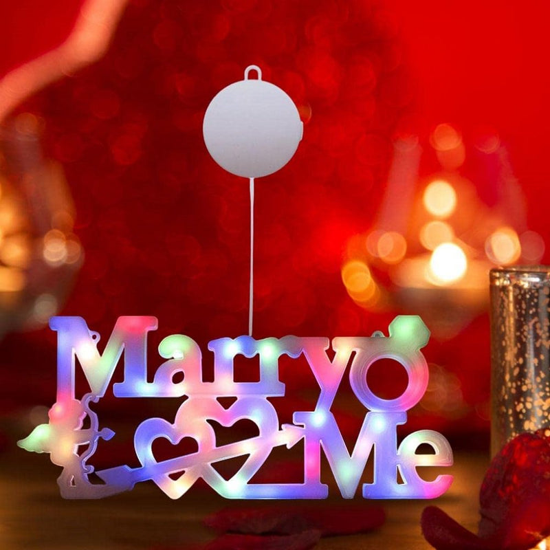 Romantic LED Love/Marry Me Letter Acrylic Light Sign with Suction Cup, Night Light for Proposal, Wedding, Valentine'S Day, Anniversary, Word Poster Background, Hanging Lamps Gift Home & Garden > Decor > Seasonal & Holiday Decorations ChuHe Type D  