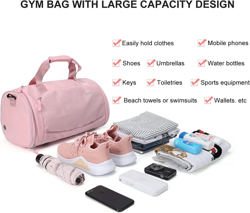 Sport Gym Bag for Women，Tote Travel Duffel Bag Overnight Workout Bag Weekender Bag Home & Garden > Household Supplies > Storage & Organization HYC00   