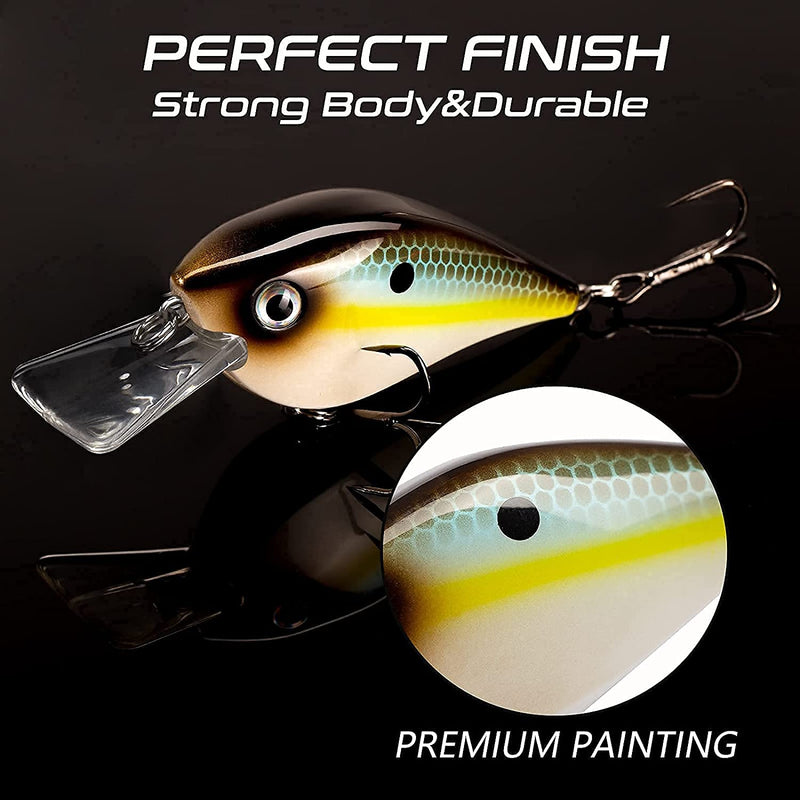 Basskiller Crankbaits Fishing Lures，Square Bill Crankbait，Bass Fishing Lure，Floating Erratic Action Muskie Fishing Lures，3D Eyes Fishing Gear Trout Lure for Shallow Water，Freshwater，Saltwater Sporting Goods > Outdoor Recreation > Fishing > Fishing Tackle > Fishing Baits & Lures basskiller   
