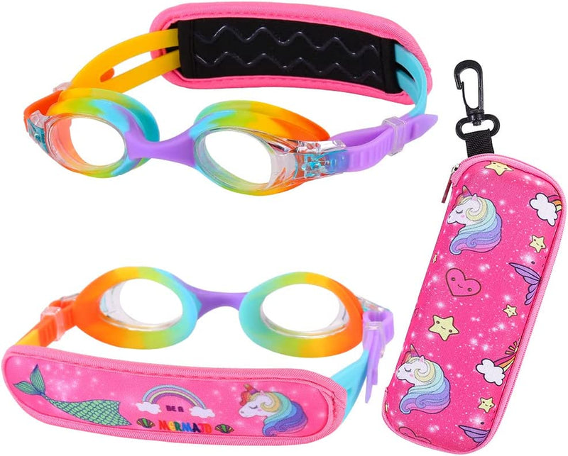 Ruigao Kids Swim Goggles Age 2-6, Toddler Goggles No Hair Pull, Swimming Goggles with Case/Soft Band Sporting Goods > Outdoor Recreation > Boating & Water Sports > Swimming > Swim Goggles & Masks RuiGao   