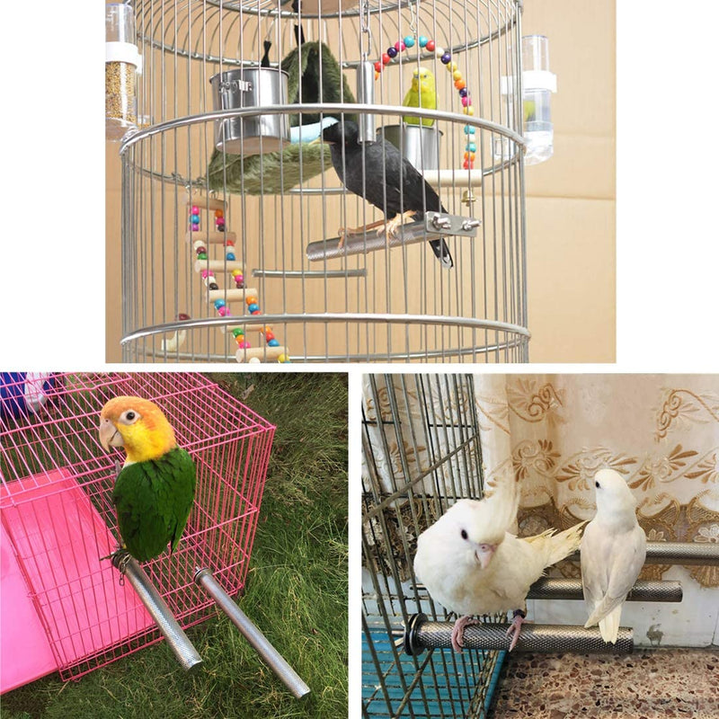 Bird Perch Stainless Steel Stand Parrot Rod Grinding Claws Trimming Beak Nails Grinding Stick Exercise Platform for Parakeet Cockatiel Conure African Grey Macaw Finch Bird Cage Accessories (XL) Animals & Pet Supplies > Pet Supplies > Bird Supplies Litewood   