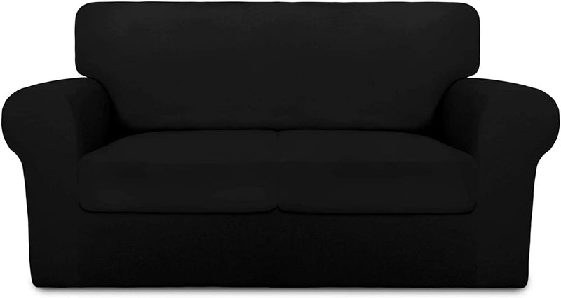 Purefit 4 Pieces Super Stretch Chair Couch Cover for 3 Cushion Slipcover – Spandex Non Slip Soft Sofa Cover for Kids, Pets, Washable Furniture Protector (Sofa, Brown) Home & Garden > Decor > Chair & Sofa Cushions PureFit Black Medium 