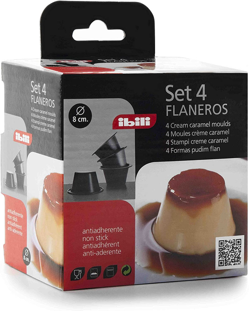 IBILI Cream Caramel Mould Set 8X5 Cm 4 Pieces, Rolled Steel Plate, Black, 8 X 8 X 5 Cm Home & Garden > Kitchen & Dining > Cookware & Bakeware IBILI   