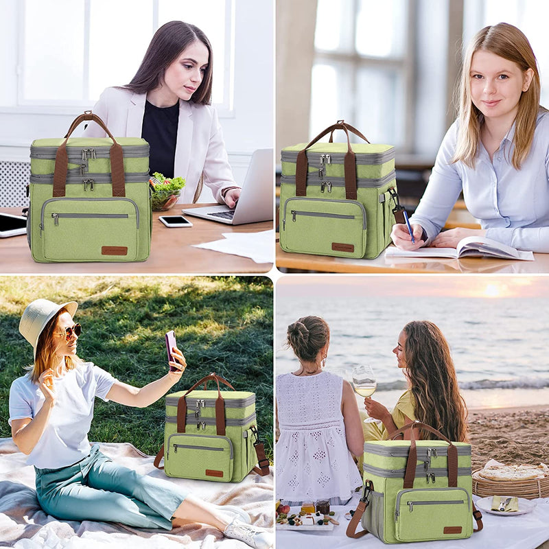 Maelstrom Lunch Bag Women,Insulated Lunch Box for Men/Women,Expandable Double Deck Lunch Cooler Bag,Lightweight Leakproof Lunch Tote Bag with Side Tissue Pocket,Suit for Work School 18L,Green Home & Garden > Lighting > Lighting Fixtures > Chandeliers Maelstrom   