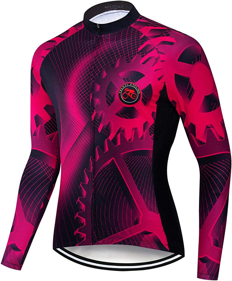 Weimostar Men'S Cycling Jersey Winter Thermal Fleece Long Sleeve Biking Shirts Breathable Sporting Goods > Outdoor Recreation > Cycling > Cycling Apparel & Accessories Weimostar Gear 66 X-Large 