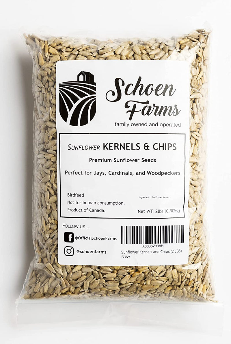 Sunflower Kernels and Chips (10 LBS) Hearts, Bird Seed Animals & Pet Supplies > Pet Supplies > Bird Supplies > Bird Food Schoen Farms 2 Pound (Pack of 1)  