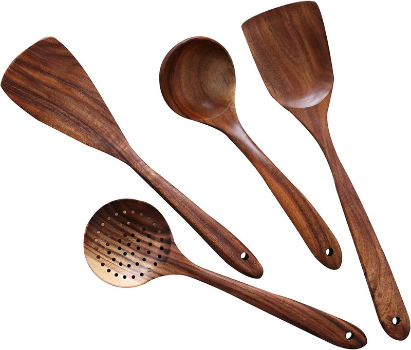 Kitchen Utensils Set,Nayahose Wooden Cooking Utensil Set Non-Stick Pan Kitchen Tool Wooden Cooking Spoons and Spatulas Wooden Spoons for Cooking Salad Fork Home & Garden > Kitchen & Dining > Kitchen Tools & Utensils UBae spoon1  