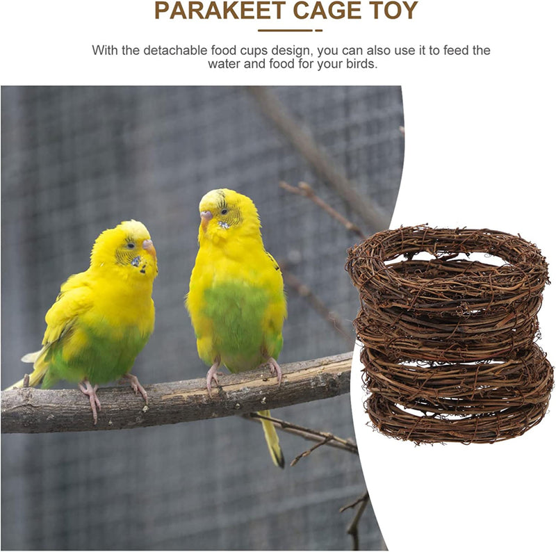 Ipetboom 6Pcs Small Grapevine Wreath Ring Parrot Stand Perch Bird Swing Toy Parakeet Chewing Grinding Toy for Cockatiel Conures Lovebirds Budgie 15Cm Animals & Pet Supplies > Pet Supplies > Bird Supplies Ipetboom   