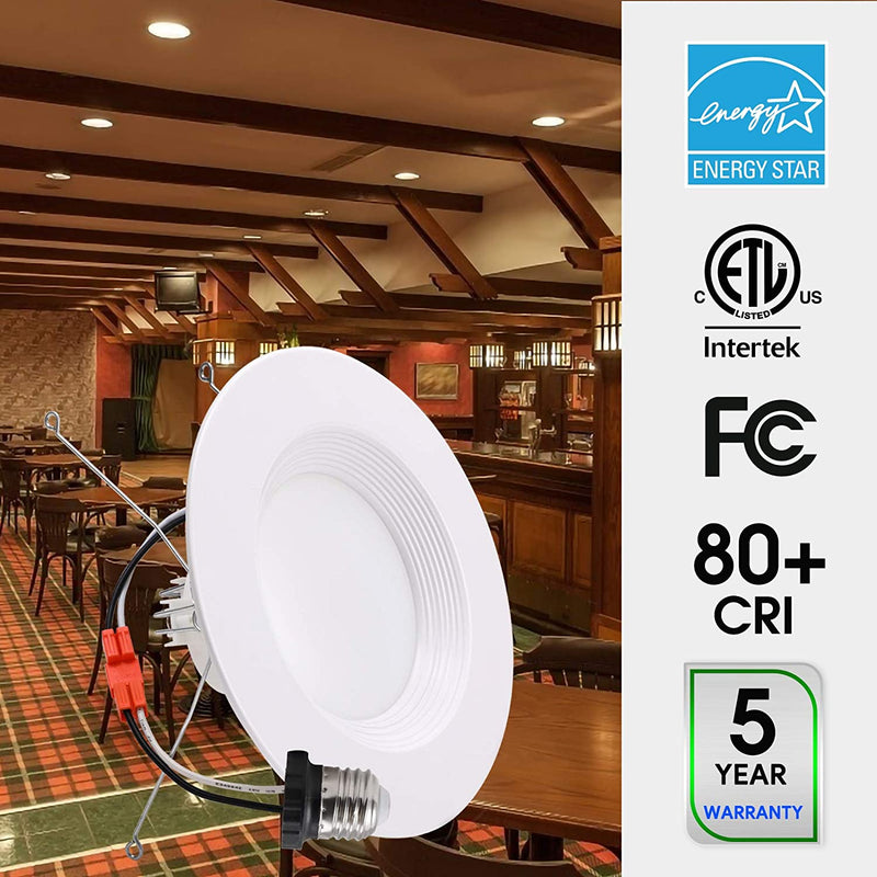 Energetic LED Can Light 5/6 Inch Dimmable, 12W=150W, Daylight 5000K, 1000LM, Energy Star & ETL, LED Recessed Lighting Downlight, Baffle Trim, Damp Rated, 12 Pack Home & Garden > Lighting > Flood & Spot Lights YANKON   