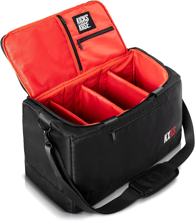 KXKS. Kicks Kase Essential Sneaker Duffle Bag - Travel Duffel Bags for Shoes, Travel Sneaker Bag, Perfect Gym Sports Bag, Traveling & Luggage, Heavy Duty Travel Accessories (Black/Red) Sporting Goods > Outdoor Recreation > Winter Sports & Activities KXKS. Black/Red  