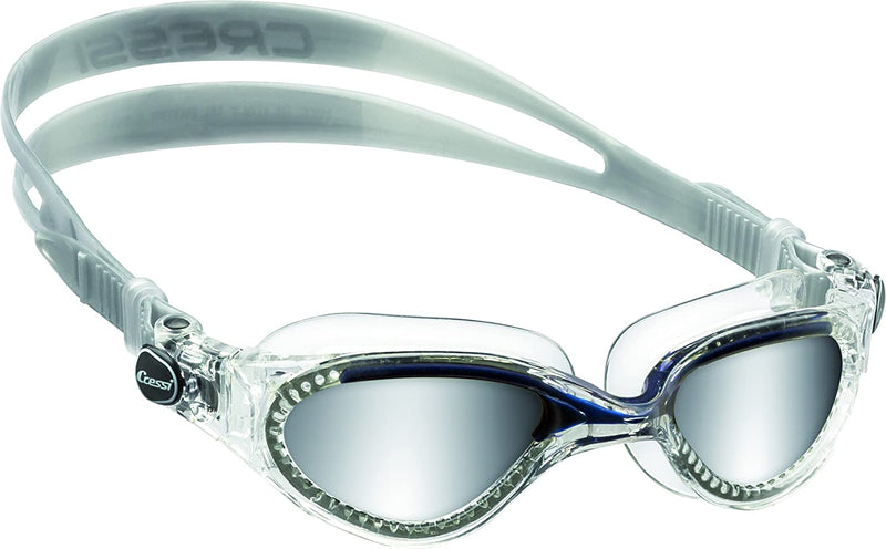Cressi Adult Comfortable Silicone Swimming Goggles for Indoor Pool and Outdoor Use - Flash: Made in Italy Sporting Goods > Outdoor Recreation > Boating & Water Sports > Swimming > Swim Goggles & Masks Cressi Clear/Blue Mirrored Lens 