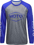 Men'S Mountain Bike Shirts Long Sleeve MTB Off-Road Motocross Jersey Quick Dry&Moisture-Wicking Sporting Goods > Outdoor Recreation > Cycling > Cycling Apparel & Accessories Wisdom Leaves Blue-grey 3X-Large 