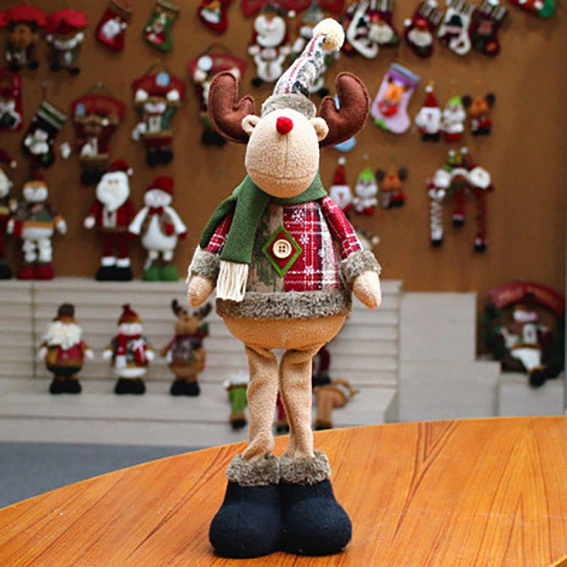 Christmas Santa Claus Elk Snowman Plush Dolls Xmas Home Party Decoration  Esho Elk  
