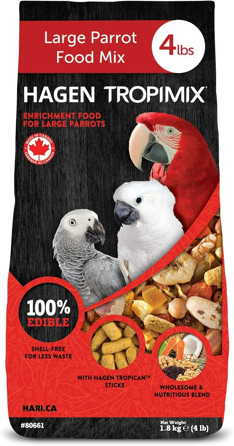 Hari Tropimix Bird Food, Hagen Large Parrot Food with Seeds, Fruit, Nuts, Vegetables, Grains, and Legumes, Enrichment Food, 4 Lb Bag Animals & Pet Supplies > Pet Supplies > Bird Supplies > Bird Food Rolf C. Hagen (USA) Corp. Bird Food 4 Pound (Pack of 1) 