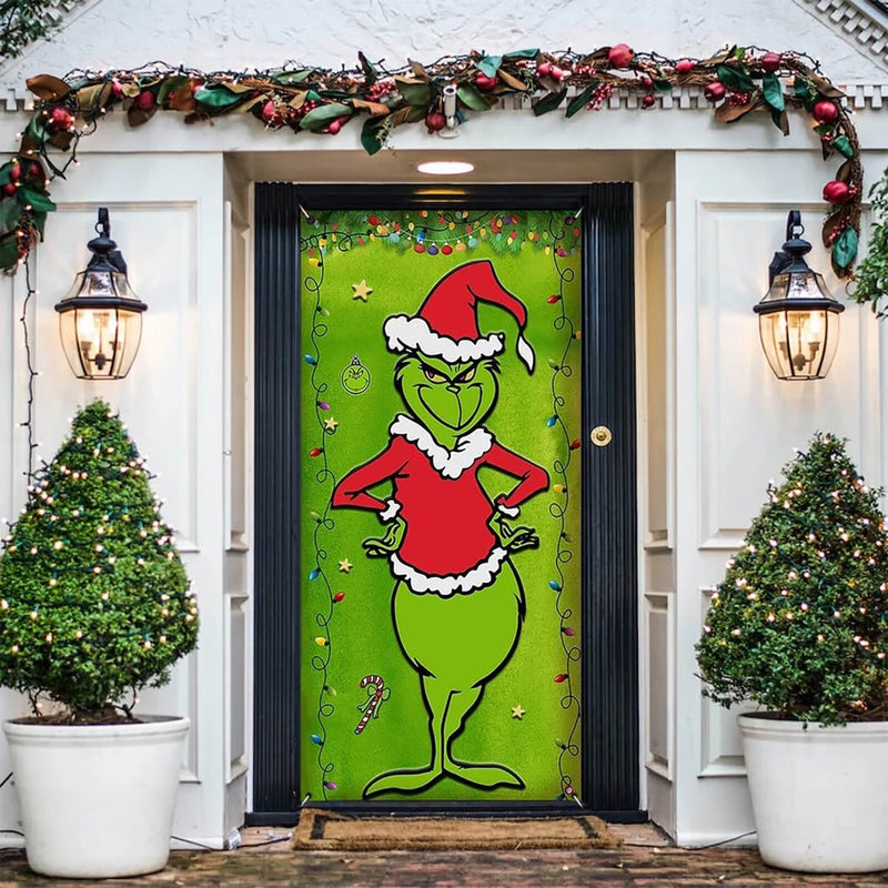 Christmas Door Cover Decoration Christmas Creative Background Front Door Christmas Decoration  Nomeni   