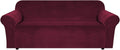 H.VERSAILTEX Stretch Velvet Sofa Covers for 3 Cushion Couch Covers Sofa Slipcovers Furniture Protector Soft with Non Slip Elastic Bottom, Crafted from Thick Comfy Rich Velour (Sofa 70"-96", Ivory) Home & Garden > Decor > Chair & Sofa Cushions H.VERSAILTEX Wine/Burgundy Sofa 