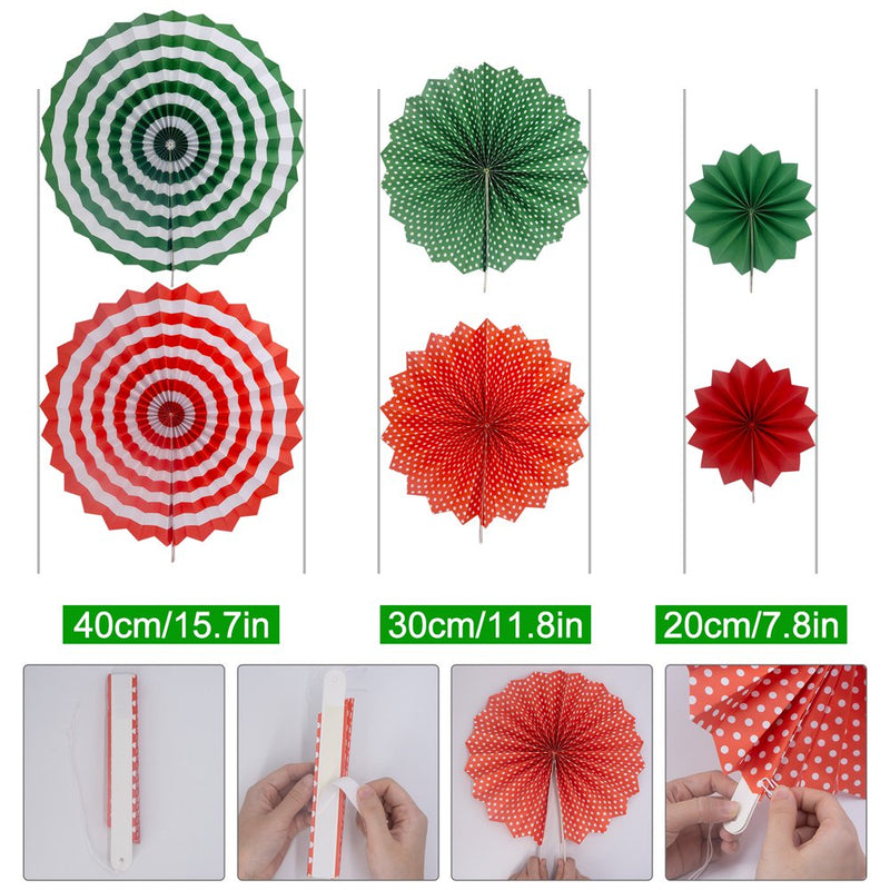 Huryfox 33Pcs Christmas Party Decorations Supplies Rainbow Colorful Paper Fan Floral Tissue Pompoms and Gift Streamer Banners Decor Home & Garden > Decor > Seasonal & Holiday Decorations& Garden > Decor > Seasonal & Holiday Decorations Huryfox   