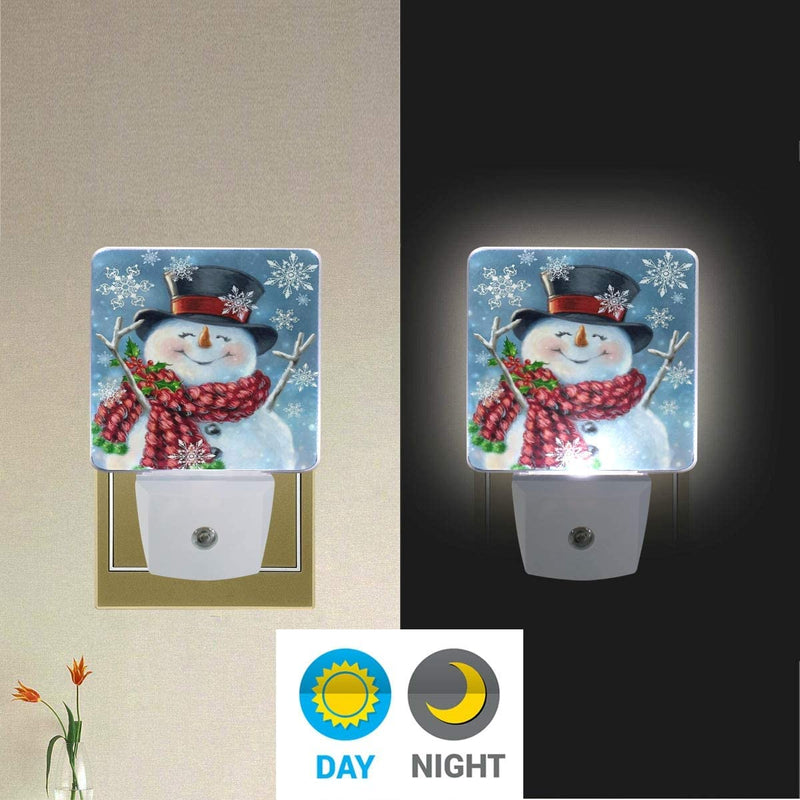 Vdsrup Winter Snowflakes Snowman Night Light Set of 2 Christmas Holly Berry Plug-In LED Nightlights Auto Dusk-To-Dawn Sensor Lamp for Bedroom Bathroom Kitchen Hallway Stairs Home & Garden > Lighting > Night Lights & Ambient Lighting Vdsrup   
