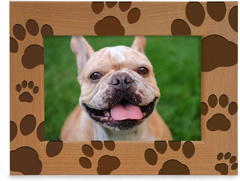 KATE POSH - Doggie Paw Engraved Natural Wood Picture Frame, Best Dog Ever, Memorial Dog Frame, Best Cat Ever, Memorial Cat Photo Frame (5X7-Vertical) Home & Garden > Decor > Picture Frames KATE POSH 5x7-Horizontal  
