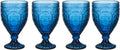 Fitz and Floyd Trestle Glassware Ornate Goblets, 4 Count (Pack of 1), Red Home & Garden > Kitchen & Dining > Tableware > Drinkware Fitz & Floyd Indigo  