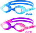 COOLOO Kids Goggles for Swimming for Age 3-15, 2 Pack Kids Swim Goggles with Nose Cover, No Leaking, Anti-Fog, Waterproof Sporting Goods > Outdoor Recreation > Boating & Water Sports > Swimming > Swim Goggles & Masks COOLOO A-blue & Purple  