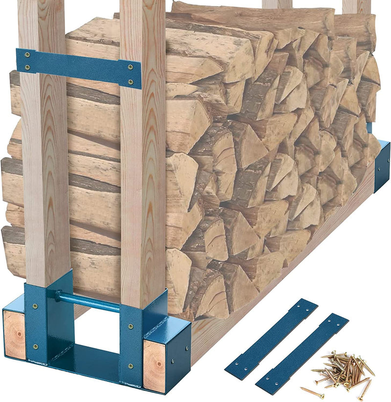MOFEEZ Outdoor Firewood Log Storage Rack Bracket Kit,Fireplace Wood Storage Holder-Adjustable to Any Length Sporting Goods > Outdoor Recreation > Fishing > Fishing Rods MOFEEZ 2pack Dark Blue  
