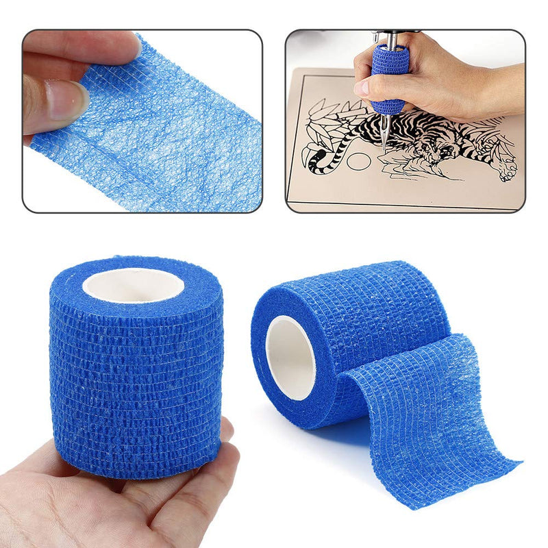 Tattoo Grip Cover Wrap - Yuelong 6Pcs 2” X 5 Yards Disposable Cohesive Tattoo Grip Tape Wrap Elastic Bandage Rolls Self-Adherent Tape for Tattoo Machine Grip Tube Accessories, Sports Tape Sporting Goods > Outdoor Recreation > Winter Sports & Activities Yuelong   