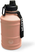 Mayim Stainless Steel Reusable Large Water Bottle Jug | for Sports, Gym, Camping & Outdoors | 2.2L/ 74Oz/ Half Gallon | Premium Collection | Single Walled | Chug Lid | Carry Handle & Strap (Blue) Sporting Goods > Outdoor Recreation > Winter Sports & Activities Mayim Blush  