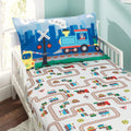 Everyday Kids 3 Piece Toddler Sheet Set - Soft Breathable Microfiber Toddler Bedding - Includes a Flat Sheet, a Fitted Sheet and a Pillowcase - Solid Navy Home & Garden > Linens & Bedding > Bedding EVERYDAY KIDS Train  