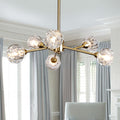 Weesalife Sputnik Chandeliers Mid Century Crystal Pendant Light Chandelier 6 Lights Contemporary Brass Branches Chandeliers Ceiling Light Fixtures for Dining Room Bedroom Living Room Home & Garden > Lighting > Lighting Fixtures > Chandeliers ZYuan Lighting A-6 Lights Brass  