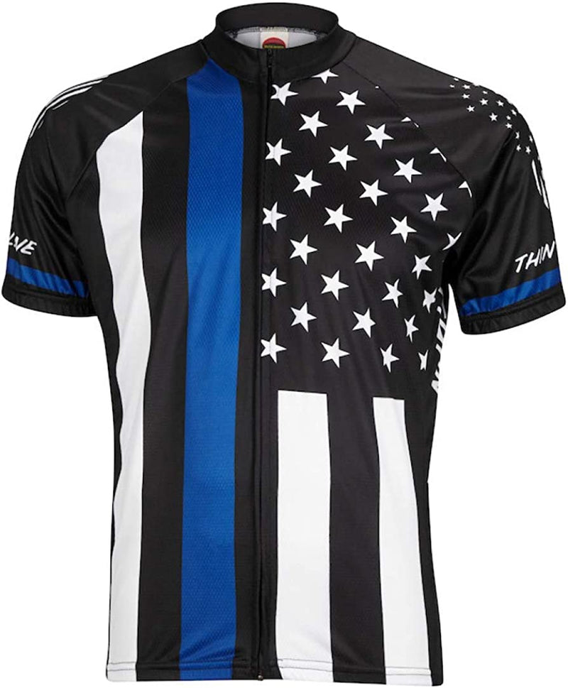 World Jerseys Thin Blue Line Men'S Road Cycling Jersey Sporting Goods > Outdoor Recreation > Cycling > Cycling Apparel & Accessories World Jerseys Medium  