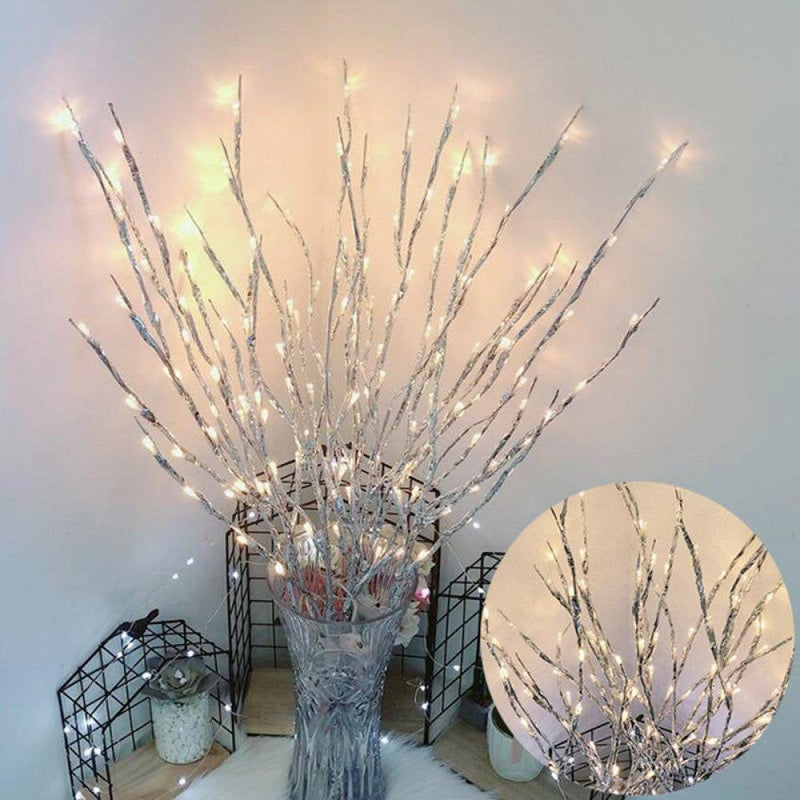 5Pcs Branches Lighted Artificial Branches with 20 Lights,Battery Operated Decorative Branches Lights,Christmas Easter Wedding Party Spring Decoration (Vase Excluded) Home & Garden > Decor > Seasonal & Holiday Decorations Enlightened A  