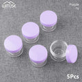 5pcs Clear Plastic Cosmetic Pot Jars Home & Garden > Decor > Decorative Jars KOL DEALS 15g Purple  