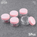 5pcs Clear Plastic Cosmetic Pot Jars Home & Garden > Decor > Decorative Jars KOL DEALS 10g Pink  