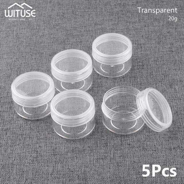 5pcs Clear Plastic Cosmetic Pot Jars Home & Garden > Decor > Decorative Jars KOL DEALS 20g Transparent  