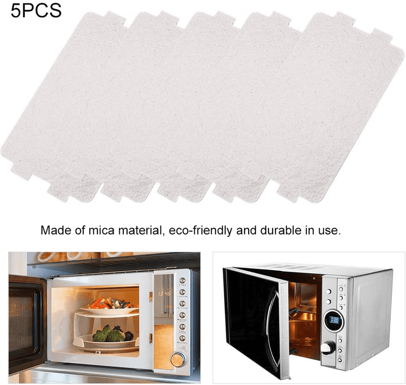 5pcs Waveguide Cover, Universal Microwave Oven Mica Plate Sheet Repairing Parts for Home Kitchen Office Restaurant Microwave Replacement Accessory