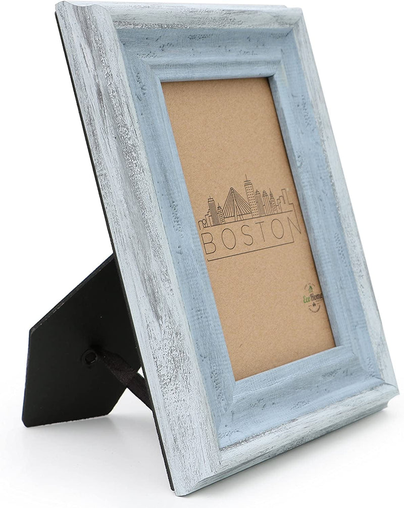 5X7 Picture Frame Distressed Blue - Mount Desktop Display, Frames by Ecohome