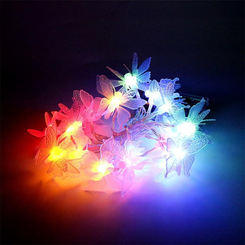 6.6Ft LED Butterfly String Lights,Syncont Firefly Twinkle Butterfly Curtain Fairy Lights Battery Operated for Bedroom Patio Christmas Wedding Party Dorm Christmas Valentine'S Day,Colorful Home & Garden > Decor > Seasonal & Holiday Decorations SynCont Colorful  