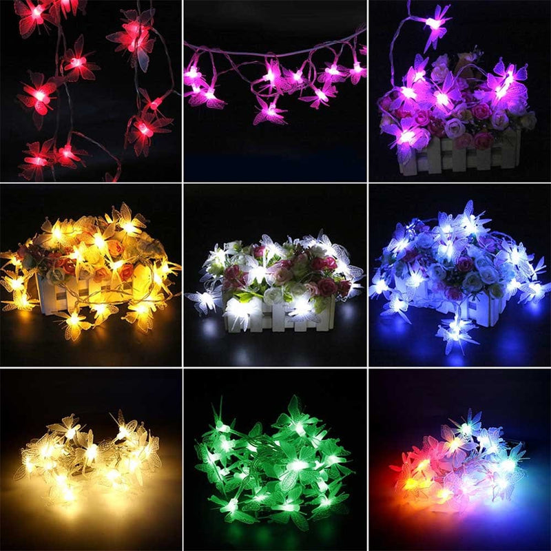 6.6Ft LED Butterfly String Lights,Syncont Firefly Twinkle Butterfly Curtain Fairy Lights Battery Operated for Bedroom Patio Christmas Wedding Party Dorm Christmas Valentine'S Day,Colorful Home & Garden > Decor > Seasonal & Holiday Decorations SynCont   