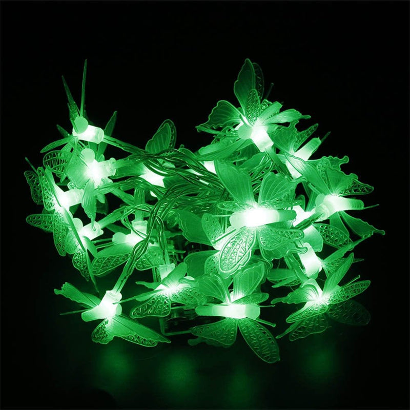 6.6Ft LED Butterfly String Lights,Syncont Firefly Twinkle Butterfly Curtain Fairy Lights Battery Operated for Bedroom Patio Christmas Wedding Party Dorm Christmas Valentine'S Day,Colorful Home & Garden > Decor > Seasonal & Holiday Decorations SynCont Green  
