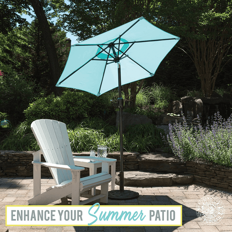 6 Ft Outdoor Patio Umbrella, Easy Open/Close Crank and Push Button Tilt Adjustment - Aqua Market Umbrellas on Sale