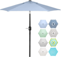 6 Ft Outdoor Patio Umbrella, Easy Open/Close Crank and Push Button Tilt Adjustment - Aqua Market Umbrellas on Sale