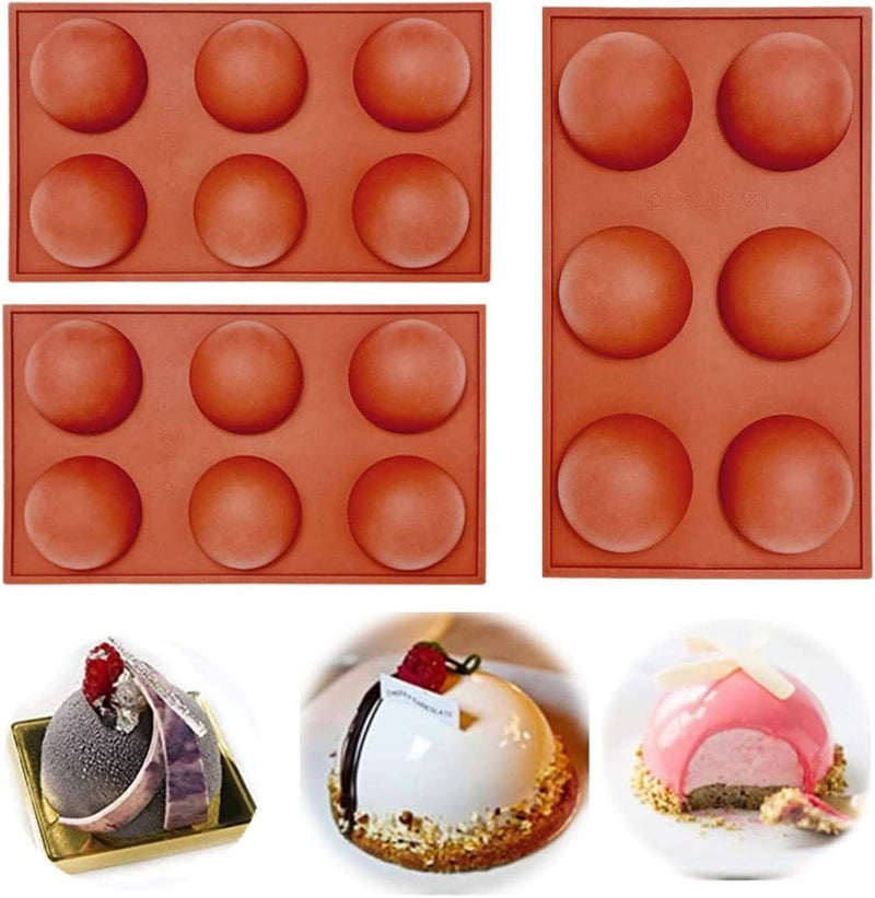 6 Holes Silicone Mold for Chocolate, Cake, Jelly, Pudding, Handmade Soap, BPA Free Cupcake Baking Pan (2Pcs) (3Pcs) Home & Garden > Kitchen & Dining > Cookware & Bakeware PLAZALA   